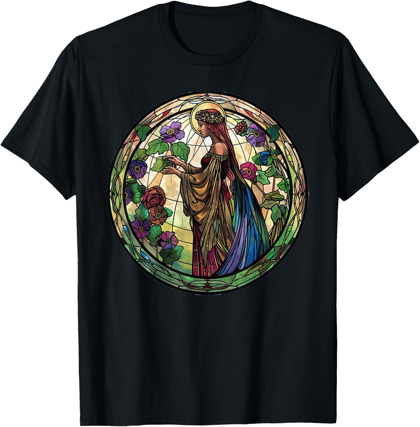 Persephone Stained Glass T-Shirt - T-Shirt | Black