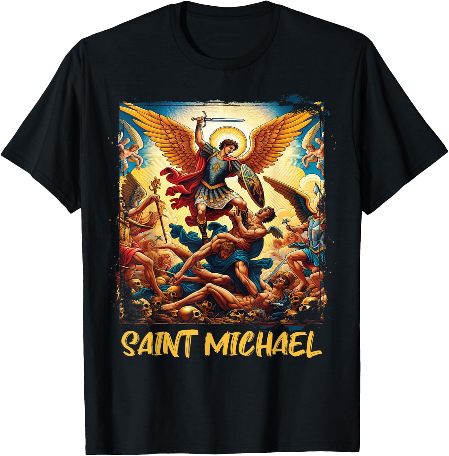 Saint Michael Costume Archangel Michael Christian Angels T-Shirt - T-Shirt | Black