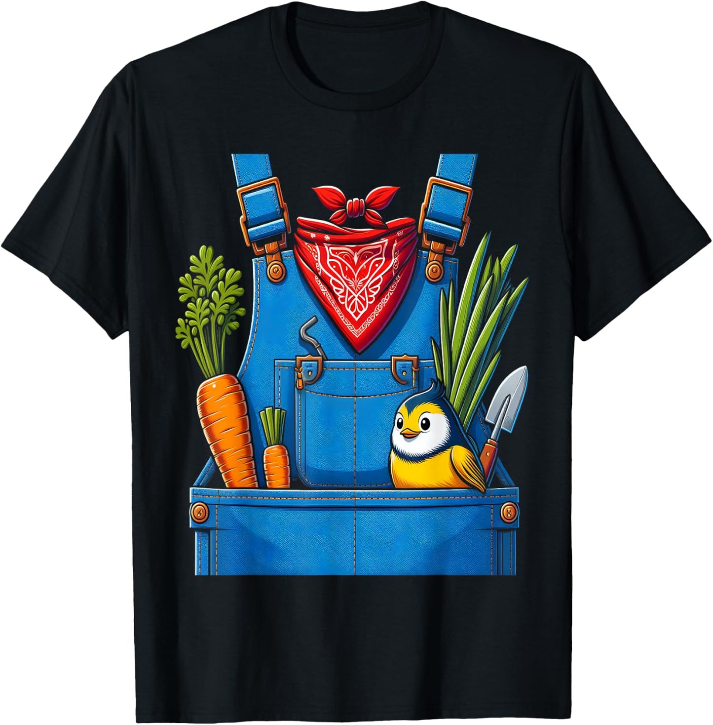 Funny Farmer Costume Halloween Simple Cute Farm Women Men T-Shirt - T-Shirt | Black
