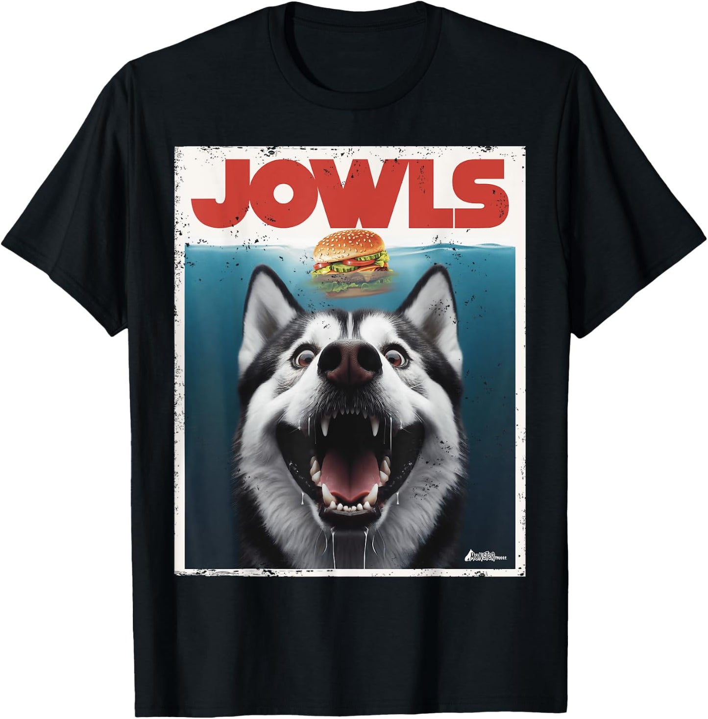 Funny Siberian Husky Jowls, Sled Dog Mom Top Alaskan Dog Dad T-Shirt - T-Shirt | Black
