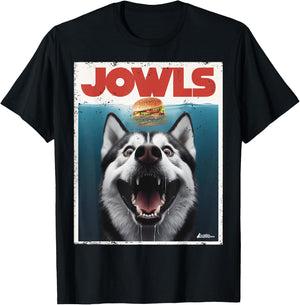 Funny Siberian Husky Jowls, Sled Dog Mom Top Alaskan Dog Dad T-Shirt - T-Shirt | Black