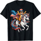 Funny Cat Unicorn America USA Flag Patriotic 4th of July T-Shirt - T-Shirt | Black