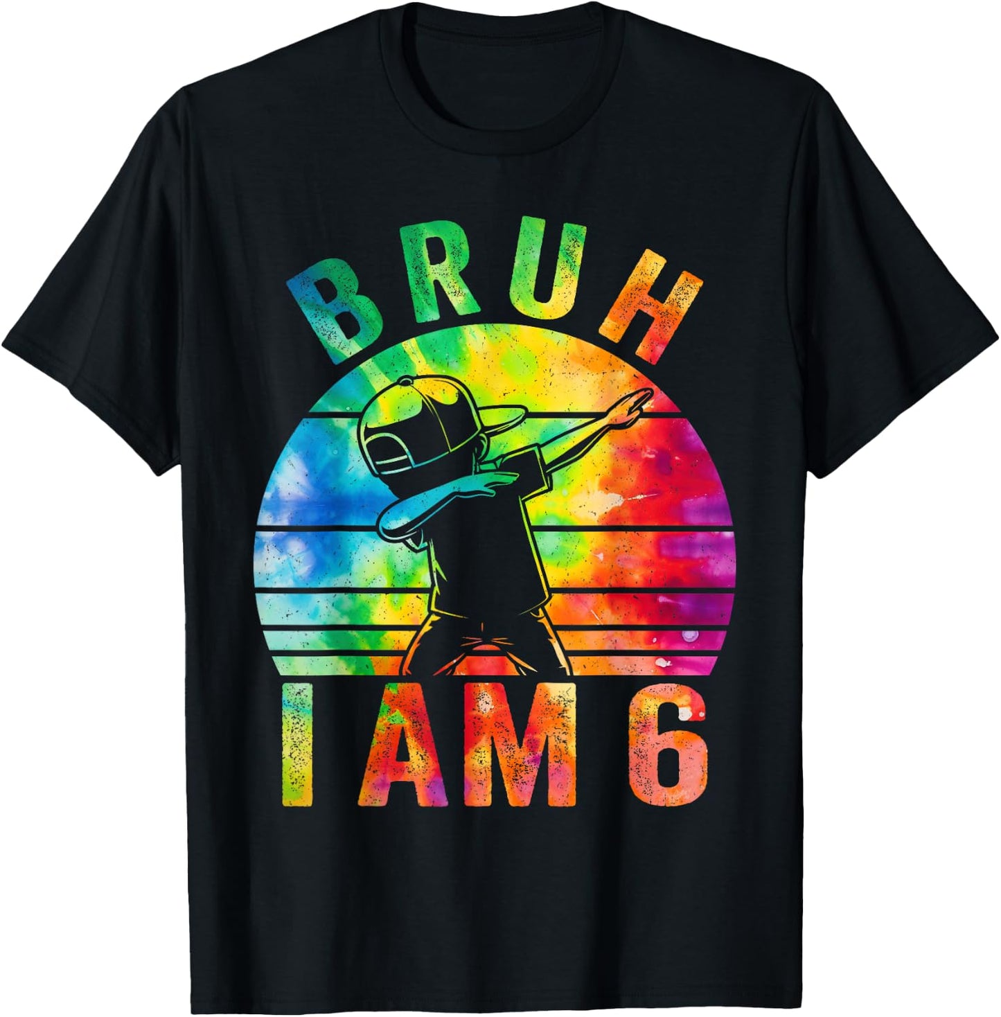 6 Year Birthday Tie Dye Dabbing Boy Bruh Its My 6th Birthday T-Shirt - T-Shirt | Black