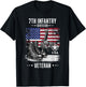 SoldierTees 7th Infantry Division Veteran Distressed -Adults - Black, Short Sleeve, Classic Fit, Military, Solid Color, Small T-Shirt - T-Shirt | Black