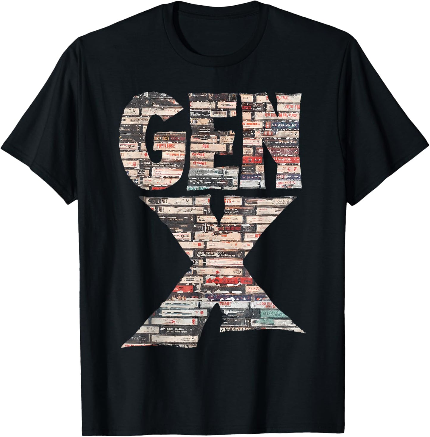 Gen X 80’s Rock Cassettes T-Shirt - T-Shirt | Black