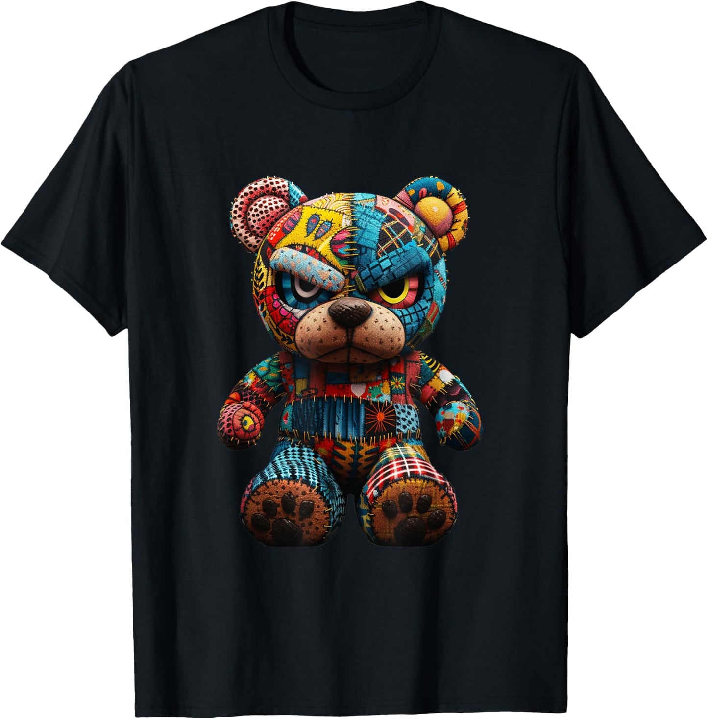 Funny Graphic Angry Teddy Bear Streetwear T-Shirt - T-Shirt | Black