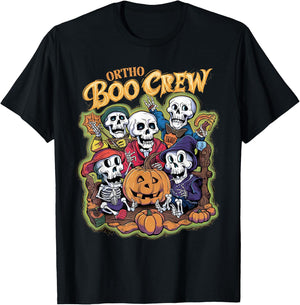 Ortho Squad Spooky Ortho Orthopedic Halloween Boo Crew T-Shirt - T-Shirt | Black