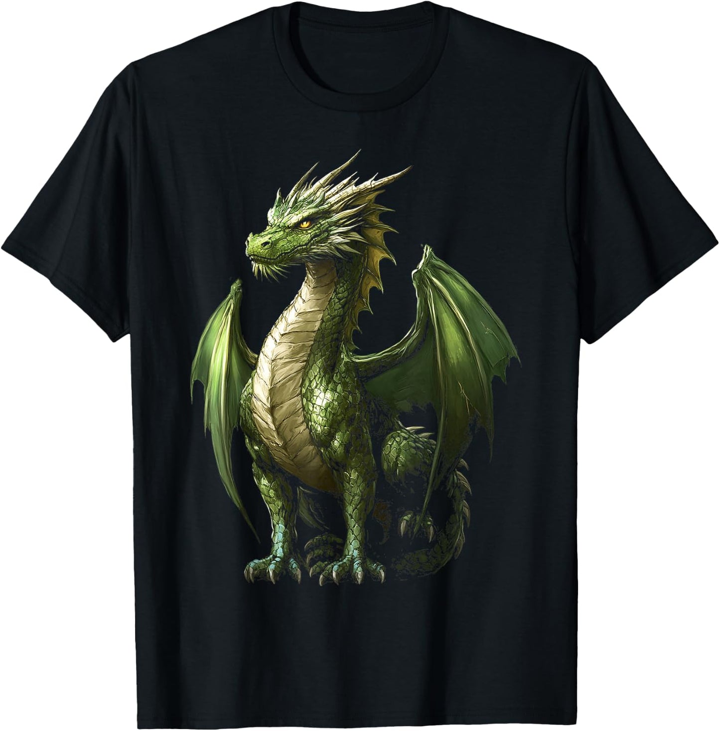 Green Dragon Motif Mythical Art Green Dragon T-Shirt - T-Shirt | Black