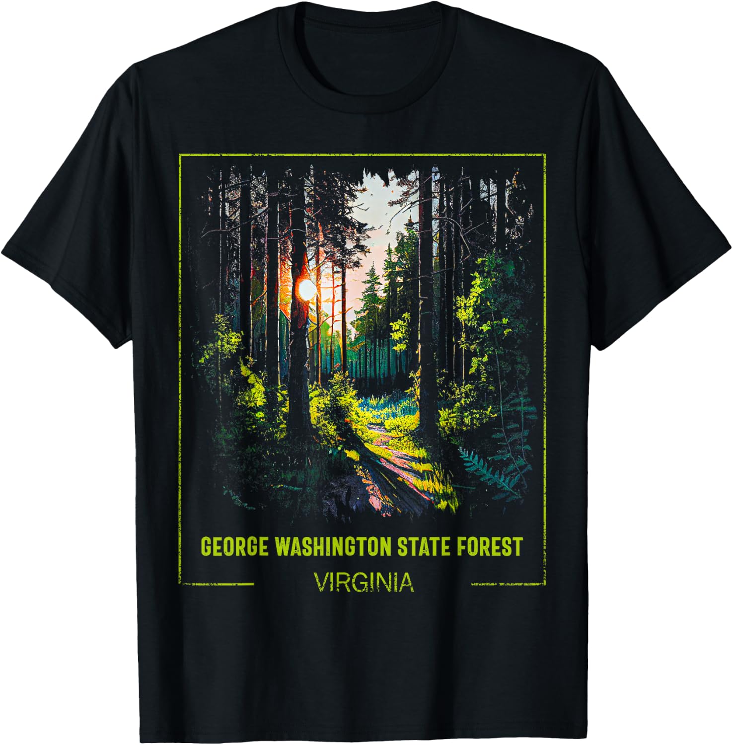 George Washington State Forest Virginia T-Shirt - T-Shirt | Black