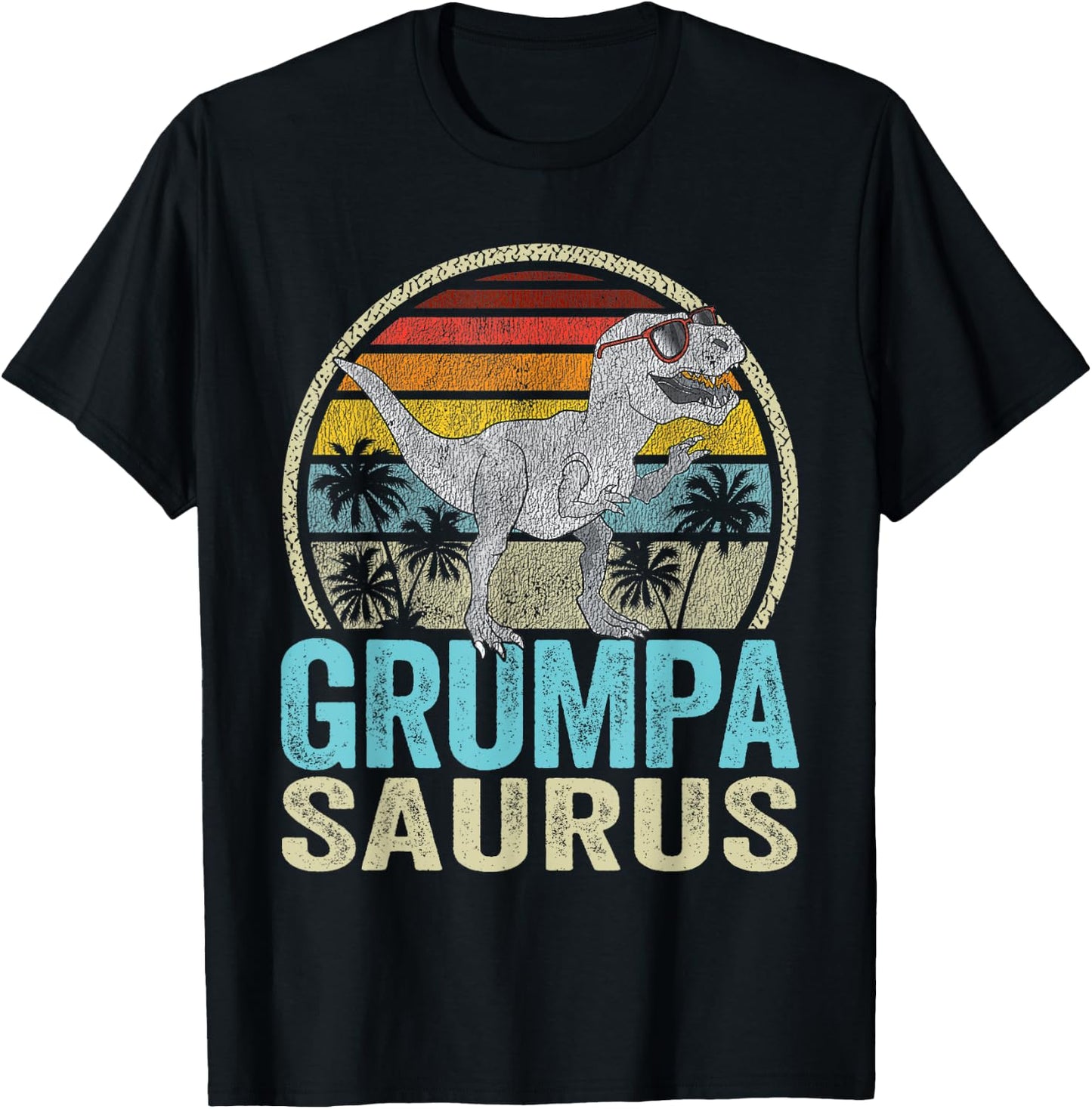 GrumpaSaurus T Rex Dinosaur Saurus Family Matching T-Shirt - T-Shirt | Black