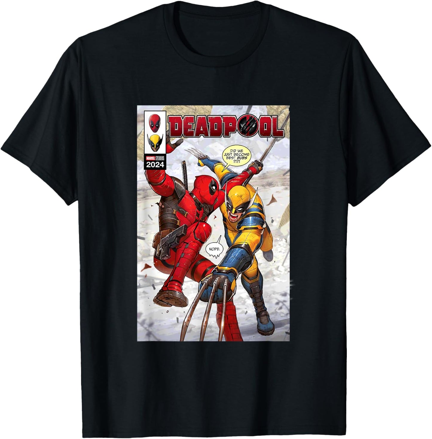 Marvel Studios Deadpool & Wolverine Comic Cover Best Bubs T-Shirt - T-Shirt | Black