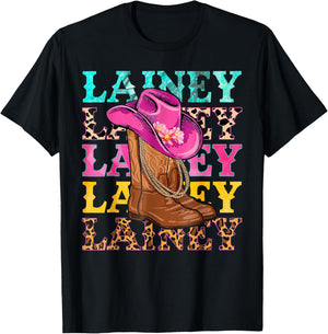 Western Cowgirl Lainey Personalized Black -Kids Western Casual T-Shirt - T-Shirt | Black