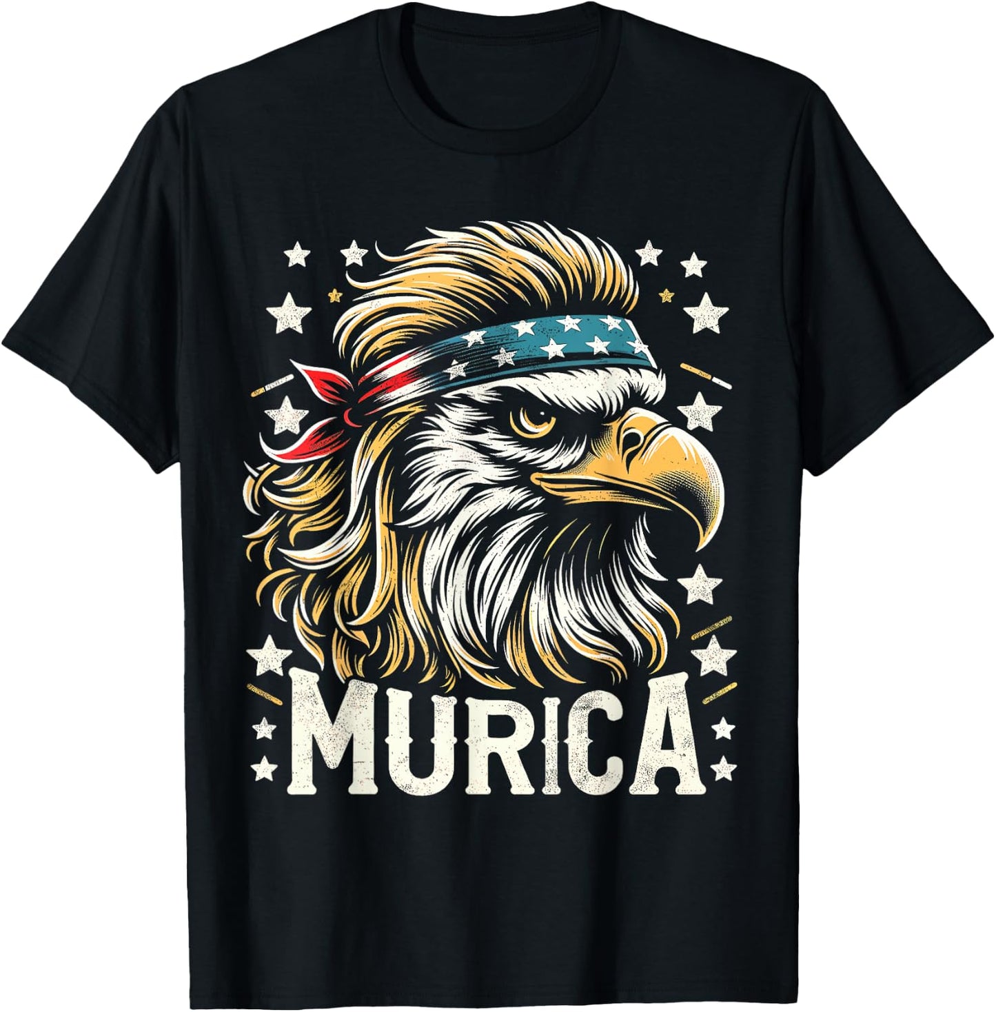 4th of July Patriotic Funny Eagle July 4th USA Murica T-Shirt - T-Shirt | Black