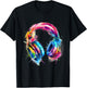 Headphones Music DJ Colourful Music Headphones Music Lover T-Shirt - T-Shirt | Black