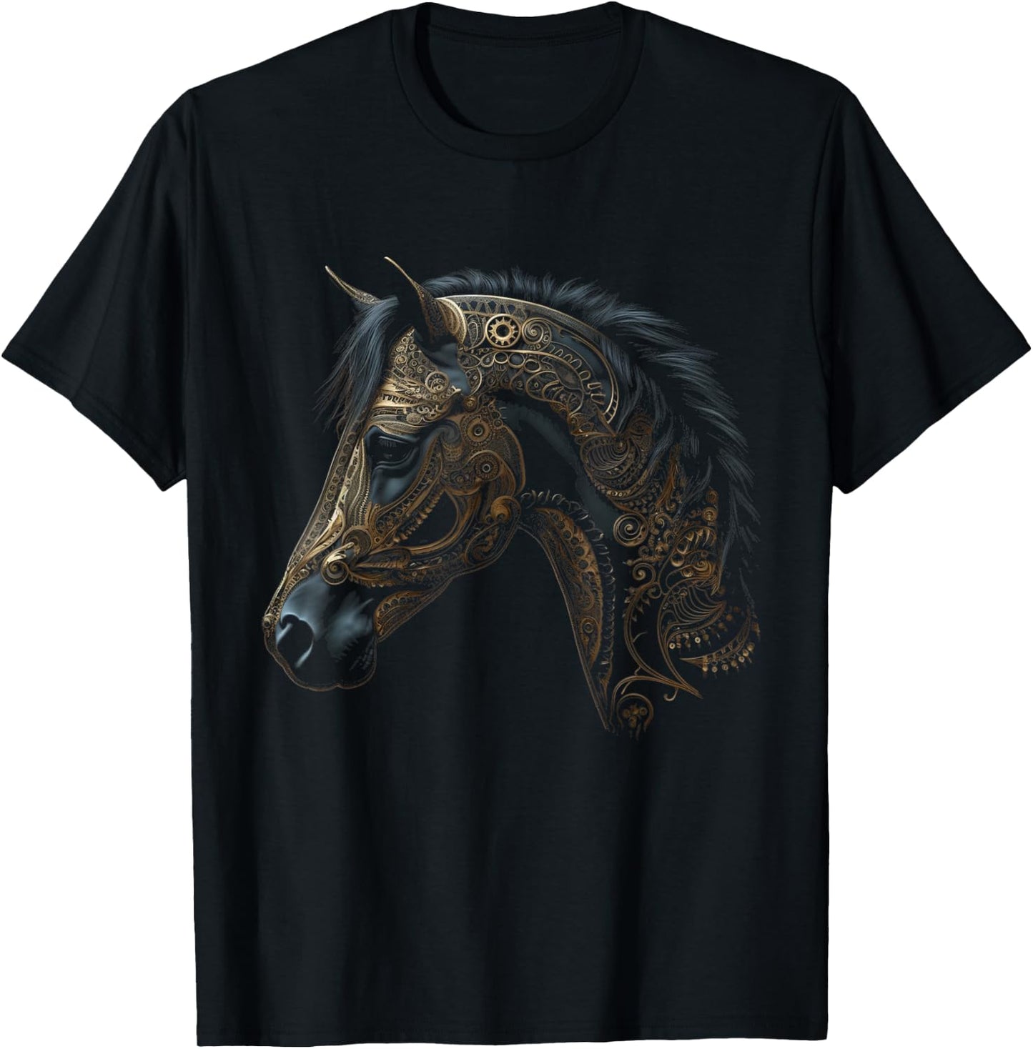 Horse artwork, horse motif, horse riding, animals, horse T-Shirt - T-Shirt | Black