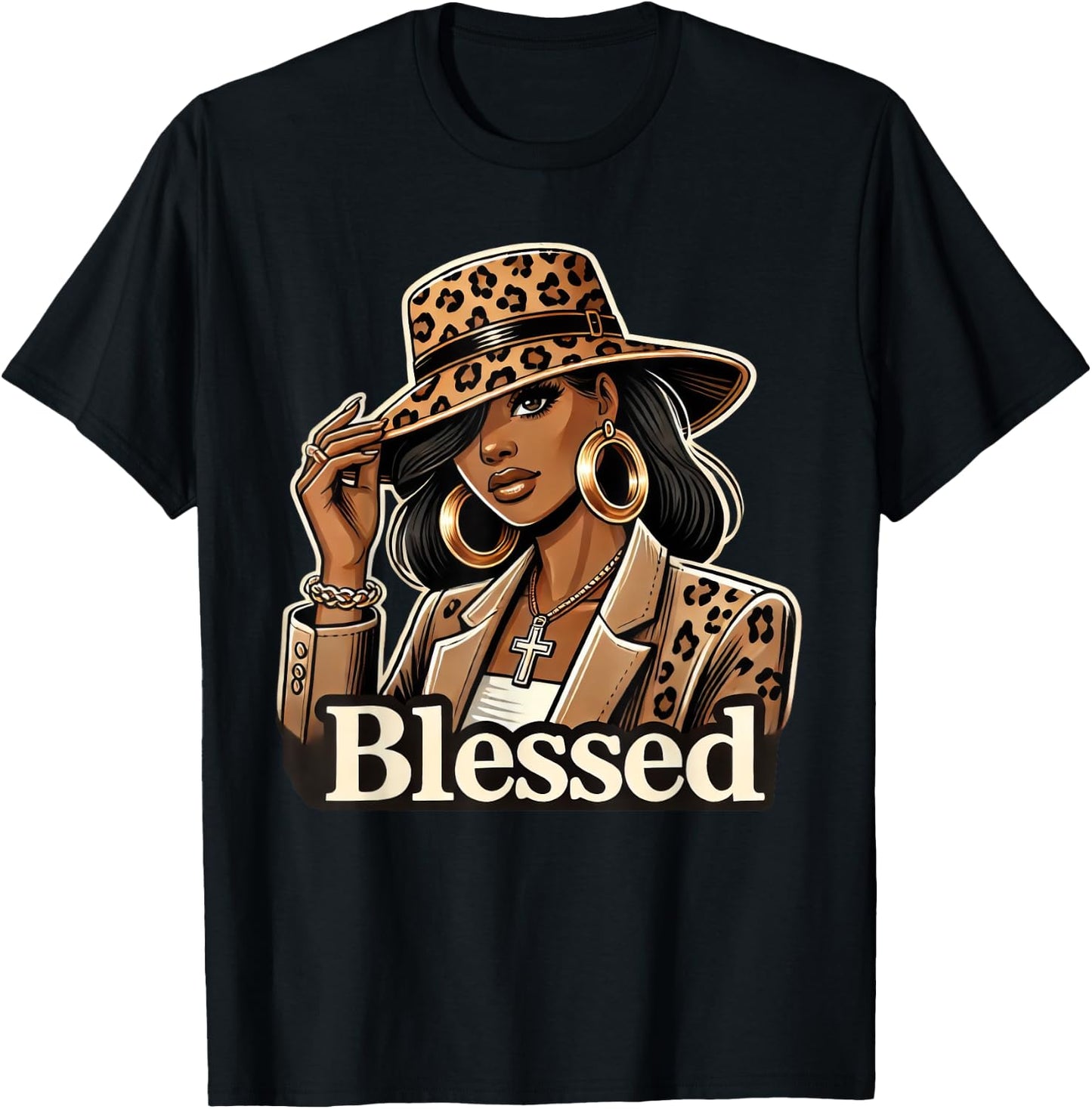 Blessed Black Cowgirl Western Swag African Christian Woman T-Shirt - T-Shirt | Black
