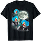 Three Clown Moon | 3 Circus Clowns Ugly Cursed Meme T-Shirt - T-Shirt | Black