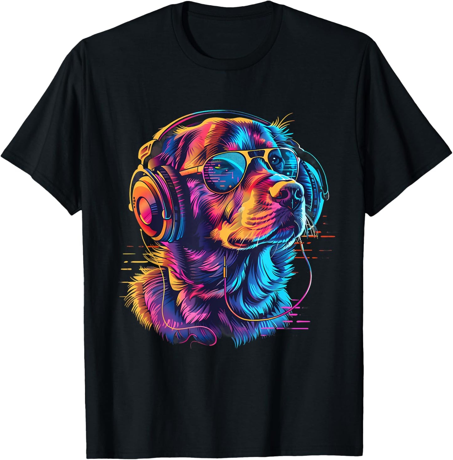 Dog DJ House Music Techno Music Headphones Beatmaker EDM T-Shirt - T-Shirt | Black