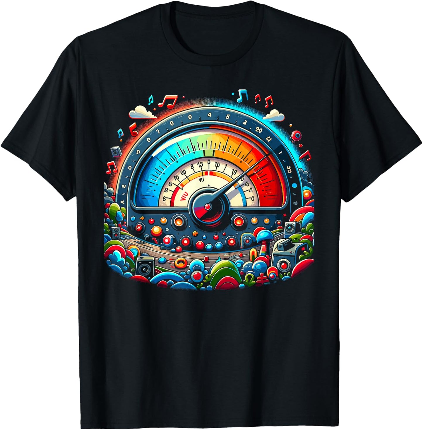 VU Meter Audiopile Analog Music Sound Engineer T-Shirt - T-Shirt | Black