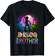 Funny Disco Brother -Retro 70's Seventies Themed Disco Ball T-Shirt - T-Shirt | Black