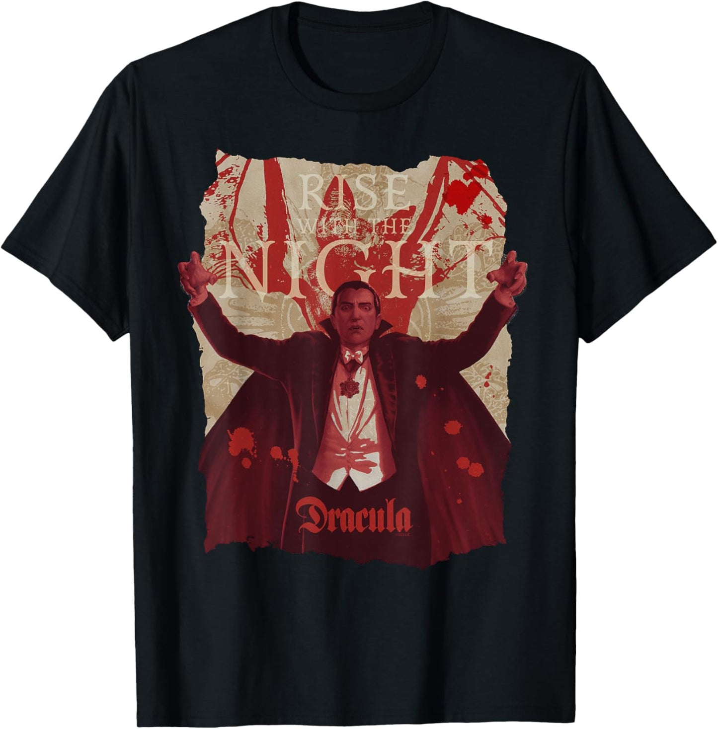 Universal Monsters Dracula Rise With The Night T-Shirt - T-Shirt | Black