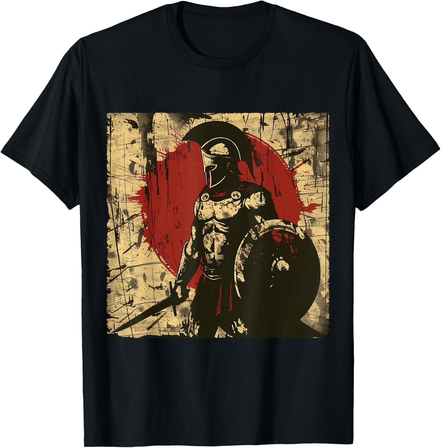 Sparta Spartan Fighter Helmet Greeks Leonidas Sparta T-Shirt - T-Shirt | Black