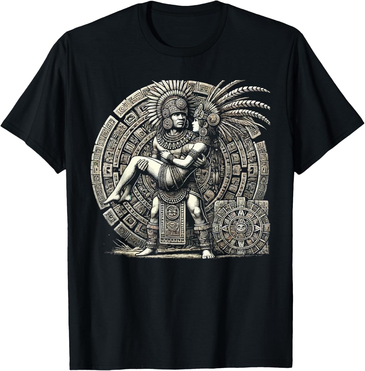 Aztec Warrior Mayan Indigenous Mexican Aztec Jaguar T-Shirt - T-Shirt | Black