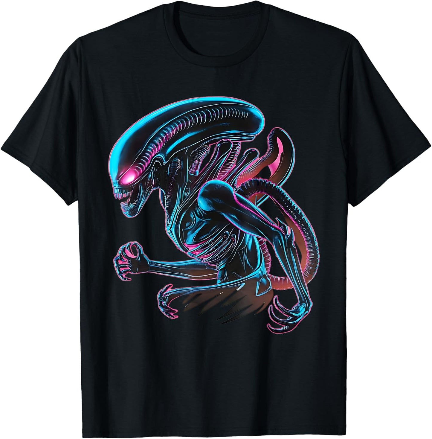 Illustrated poster with Alien Xenomorph Alien 45th Anniversa T-Shirt - T-Shirt | Black