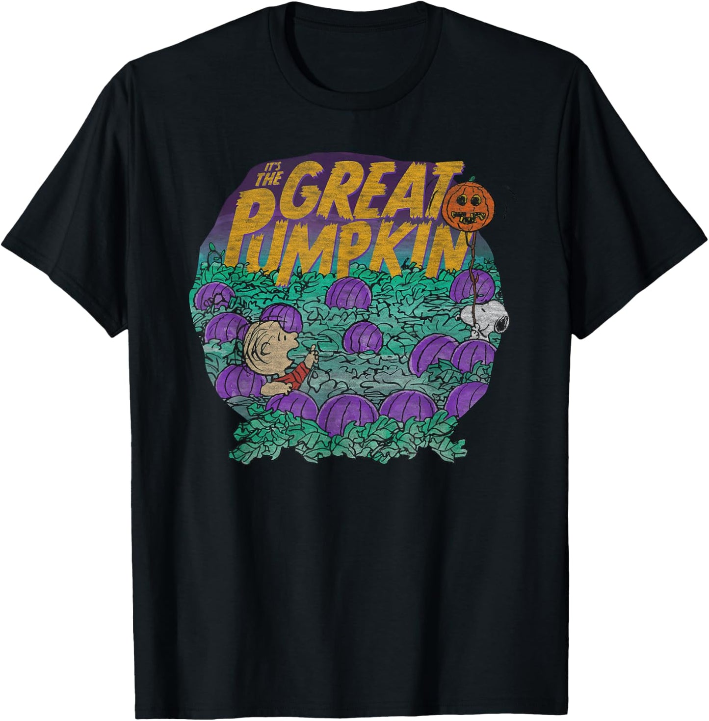 Peanuts Halloween Linus Snoopy Great Pumpkin T-Shirt - T-Shirt | Black