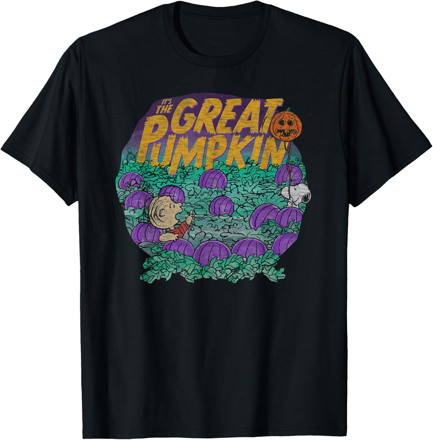 Peanuts Halloween Linus Snoopy Great Pumpkin T-Shirt - T-Shirt | Black