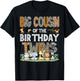 Big Cousin Of The Birthday Twins Safari Wild One Zoo Animal T-Shirt - T-Shirt | Black