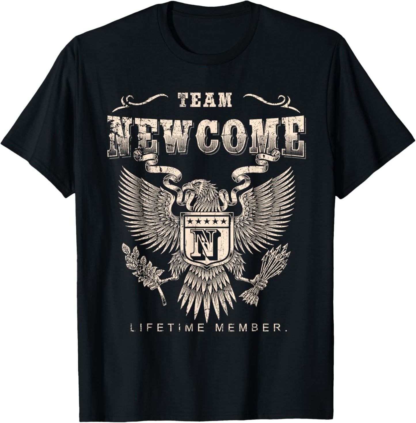 Team Newcome Lifetime Member - Newcome Name T-Shirt - T-Shirt | Black