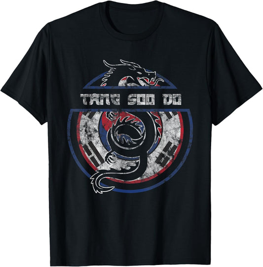 Tang Soo Do Shirt Martial Arts Gift Dragon Korean Flag T-Shirt - T-Shirt | Black