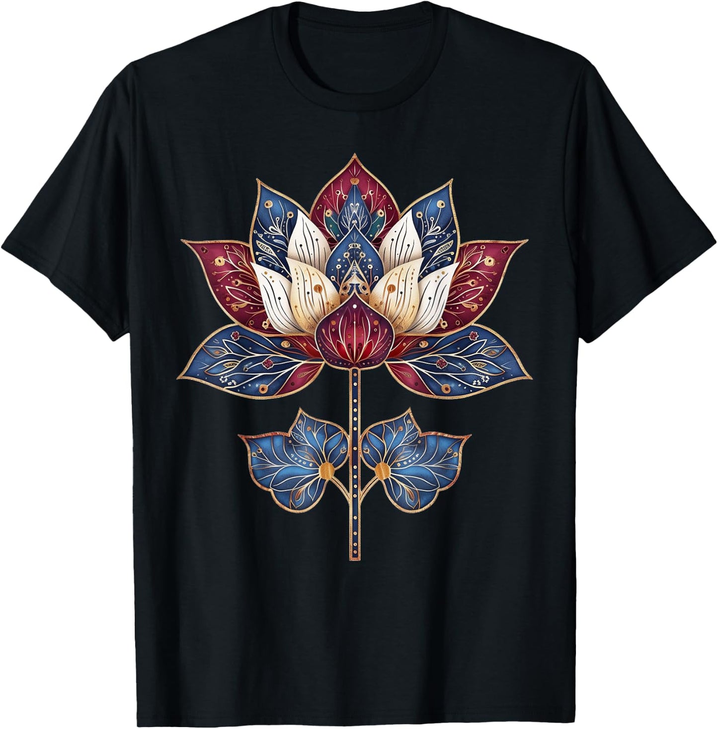 Lotus Flower Vintage Japanese Zen Buddhist Buddhism Yoga T-Shirt - T-Shirt | Black