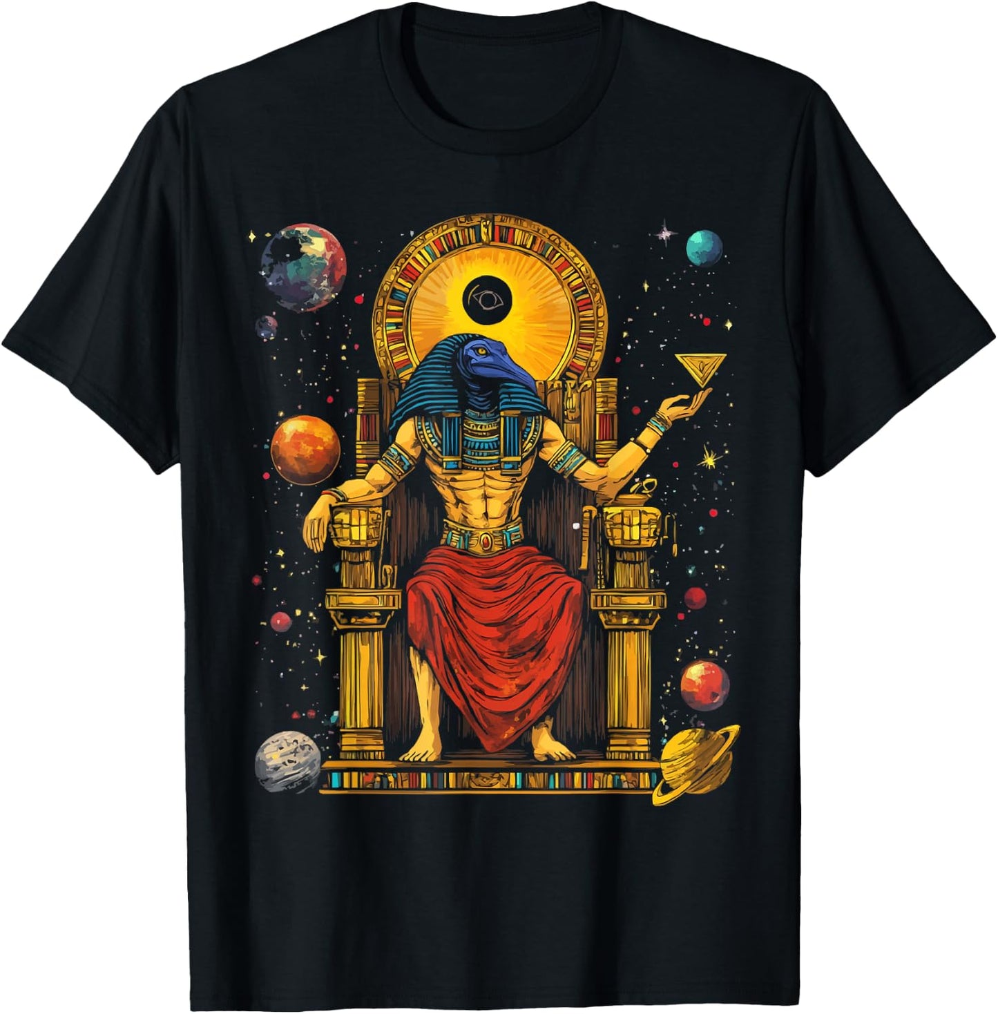 Thoth Egyptian God Egyptian Mythology Pyramid Ancient Egypt T-Shirt - T-Shirt | Black