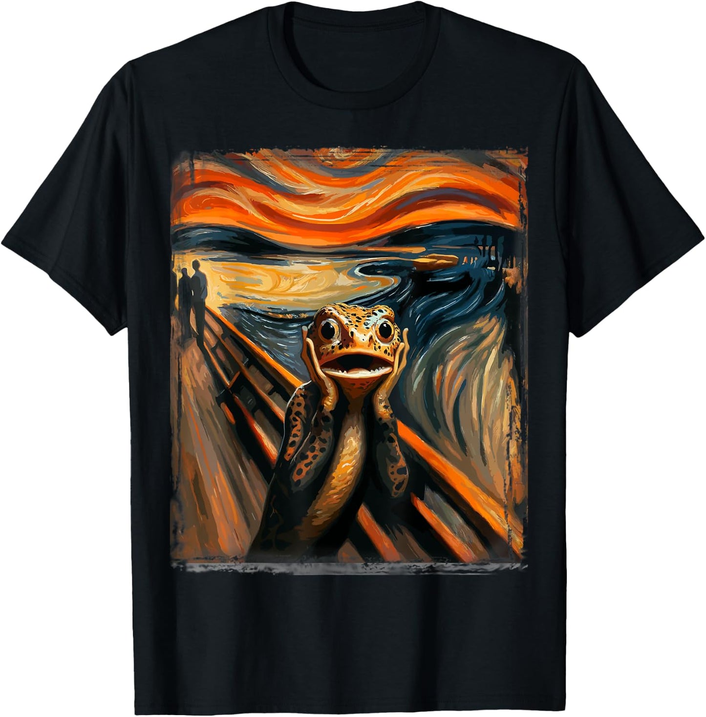 Expressionist Scream Shirt for Newt Lovers | Artistic Newt T-Shirt - T-Shirt | Black