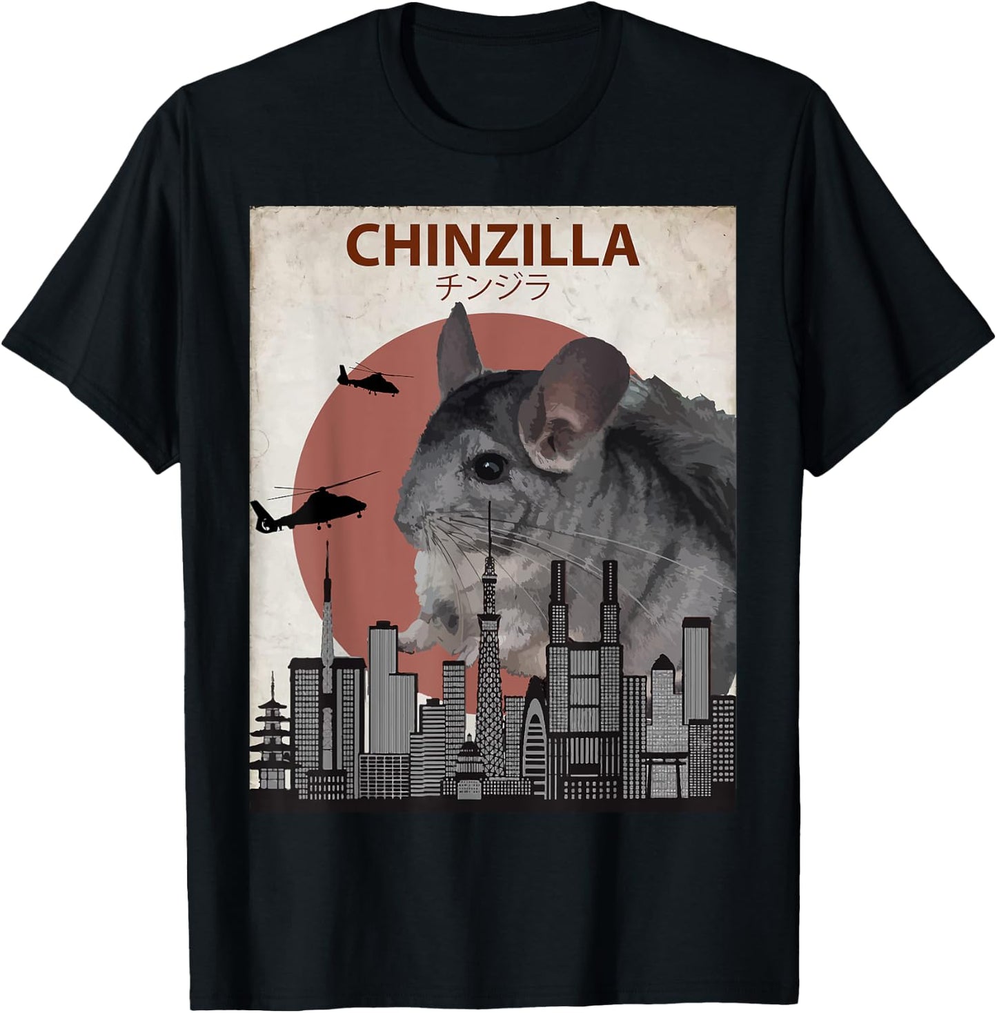 Chinzilla Funny Chinchilla | Chinchilla Lovers Gift T-Shirt - T-Shirt | Black
