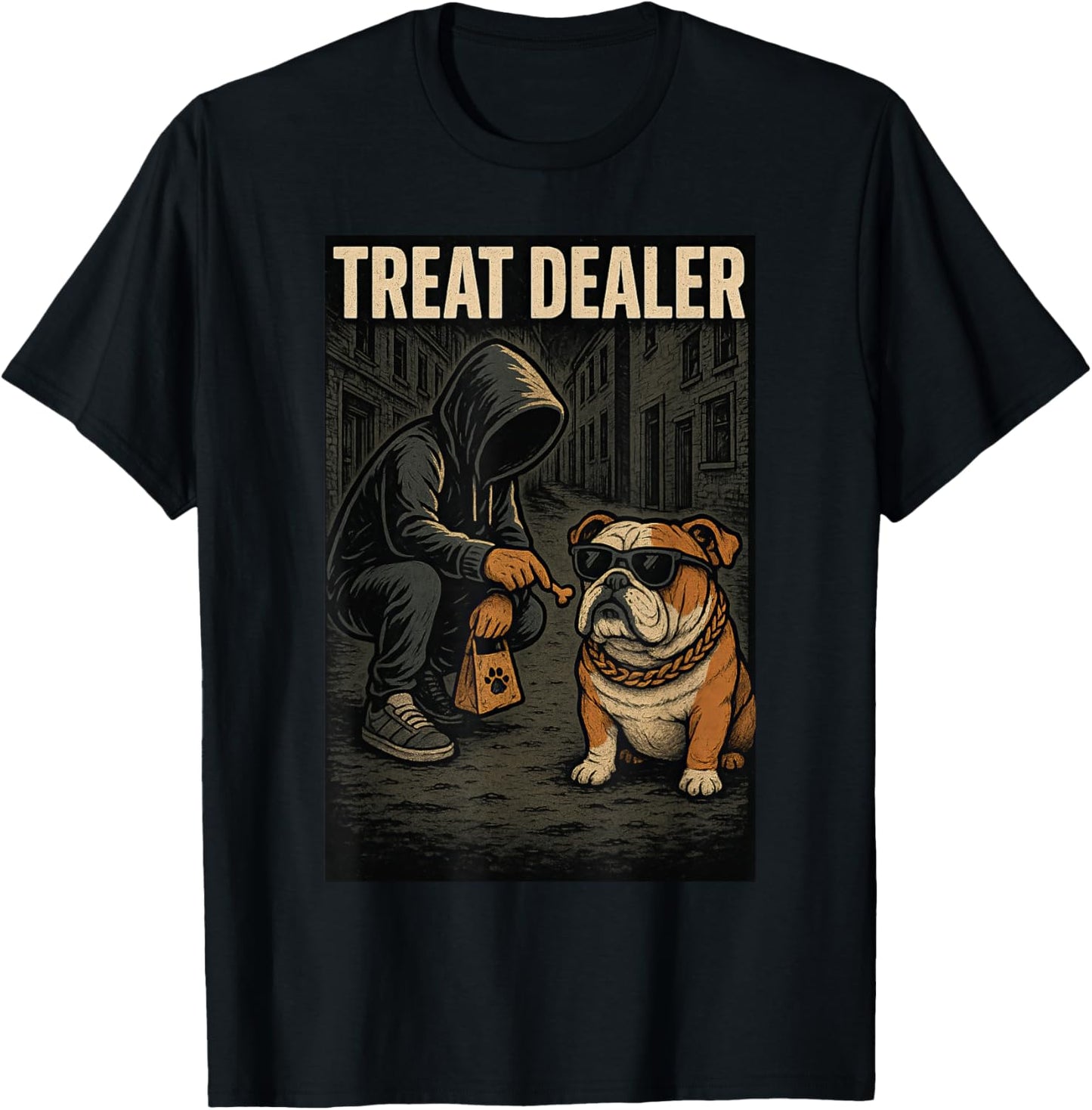 English Bulldog Treat Dealer Parody Humor Dog Lover Women T-Shirt - T-Shirt | Black