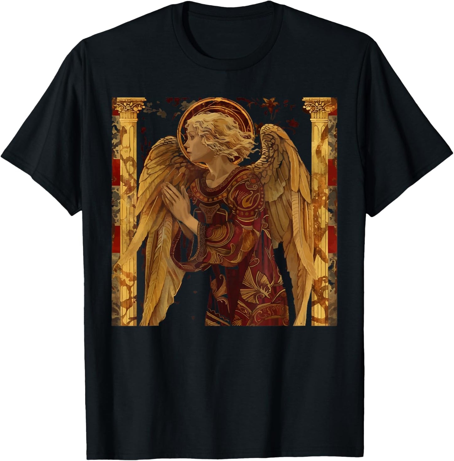 Archangel Gabriel Catholic Christianity Guardian Angel T-Shirt - T-Shirt | Black