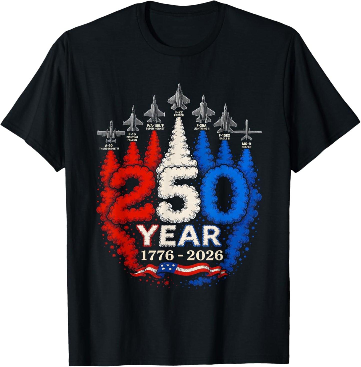 250 Anniversary USA 250th American 250 Years 4th July 2026 T-Shirt - T-Shirt | Black