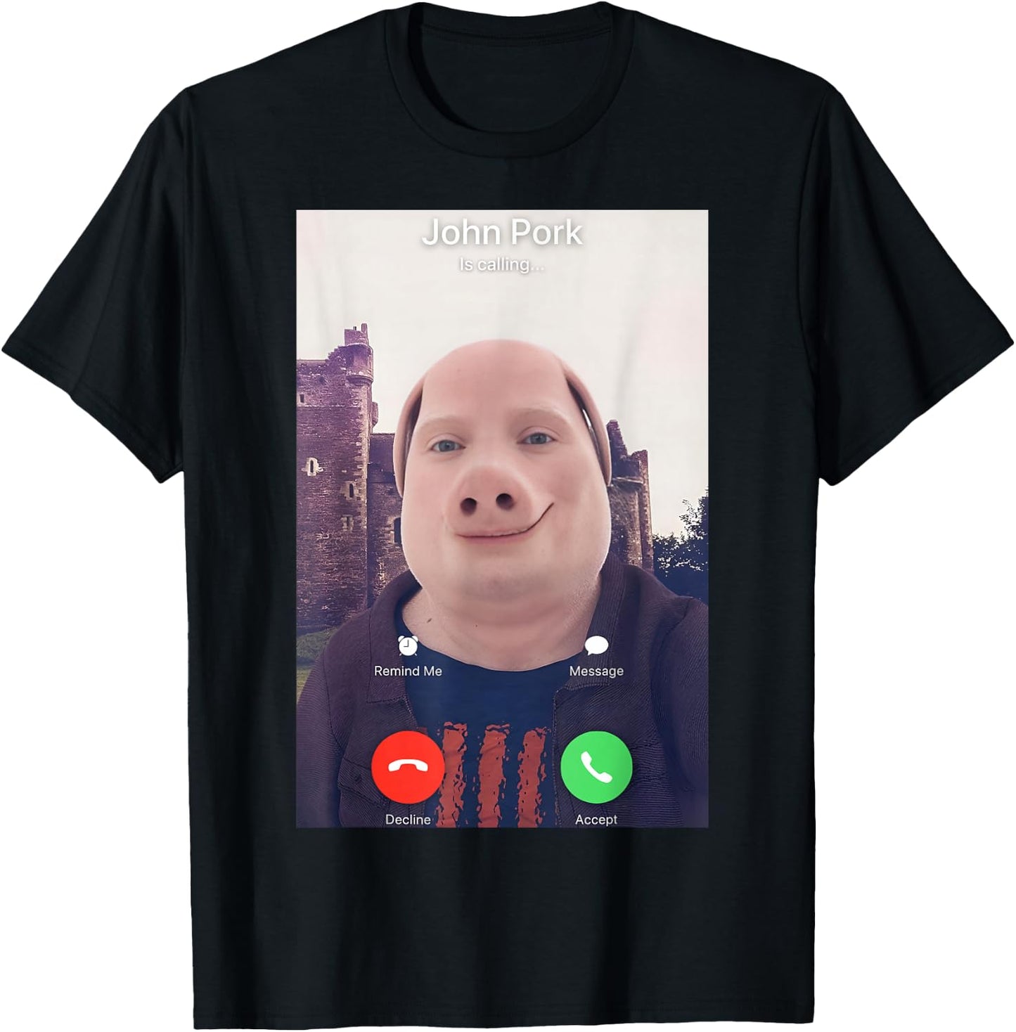 John Pork is Calling T-Shirt - T-Shirt | Black