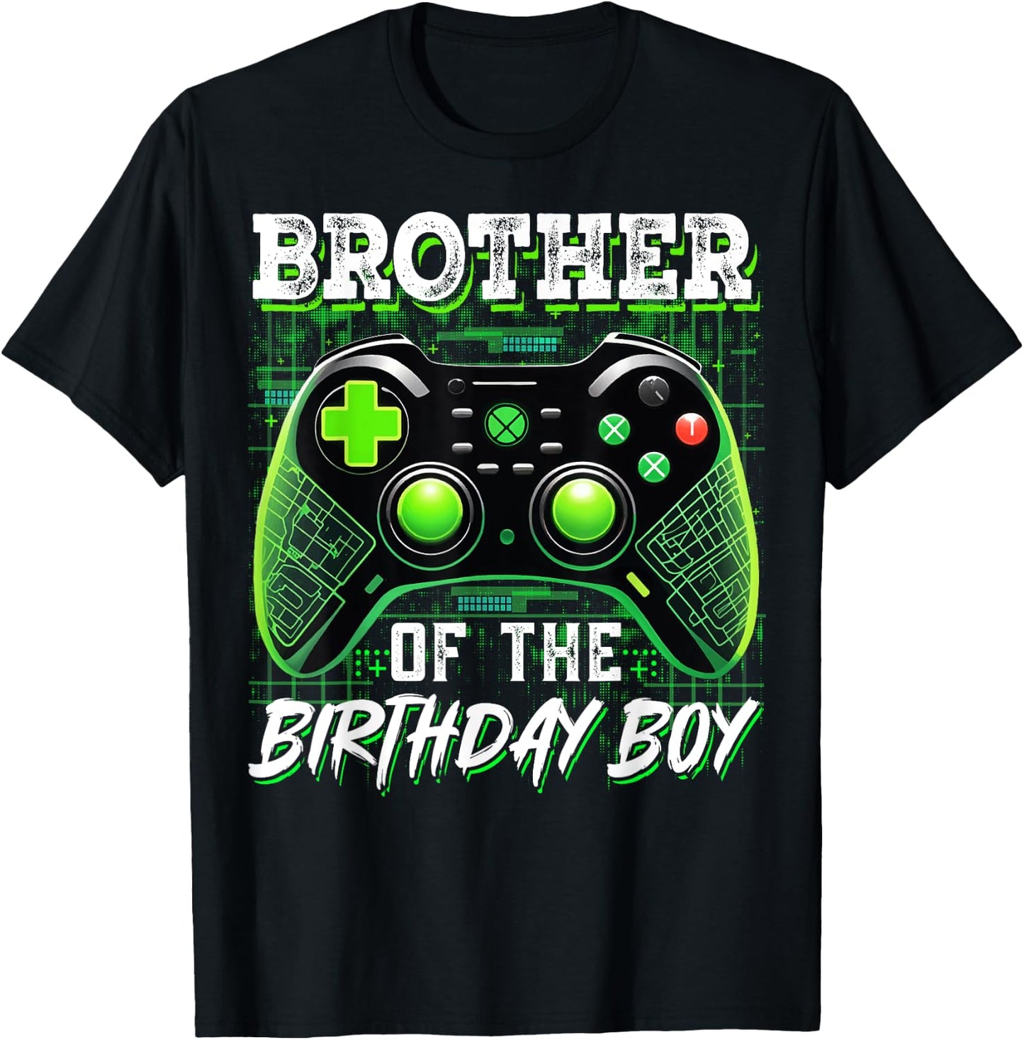 Brother Of The Birthday Boy Matching Video Gamer Birthday T-Shirt - T-Shirt | Black