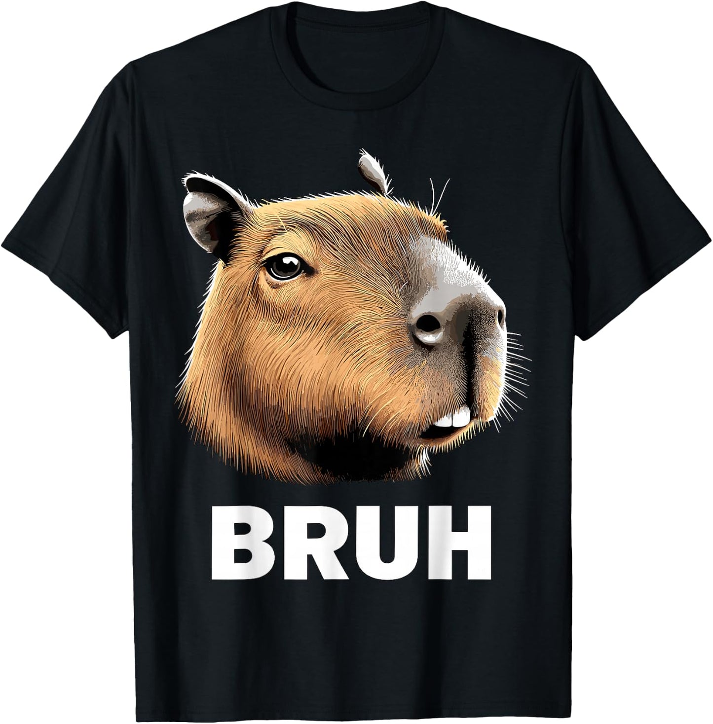 Capybara Bruh T-Shirt - T-Shirt | Black