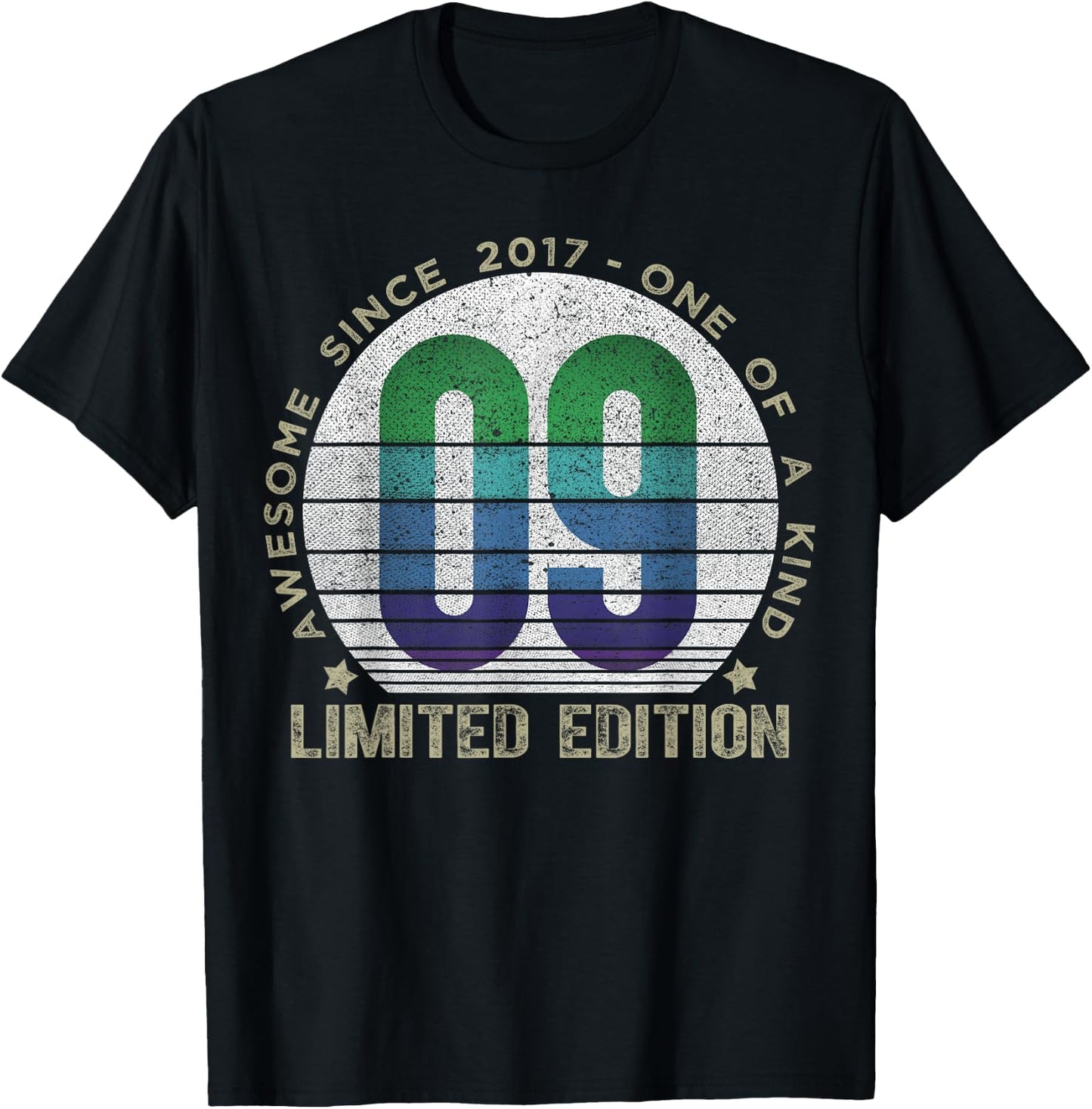 9 Year Old Gifts Vintage 2017 Limited Edition 9th Birthday T-Shirt - T-Shirt | Black