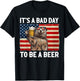 US Flag Bear Drinking Shirt It's A Bad Day to Be A Beer T-Shirt - T-Shirt | Black