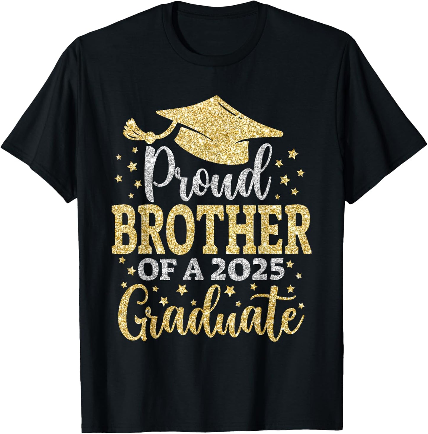 Brother Senior 2025 Proud Brother Of A Class Of 2025Graduate T-Shirt - T-Shirt | Black