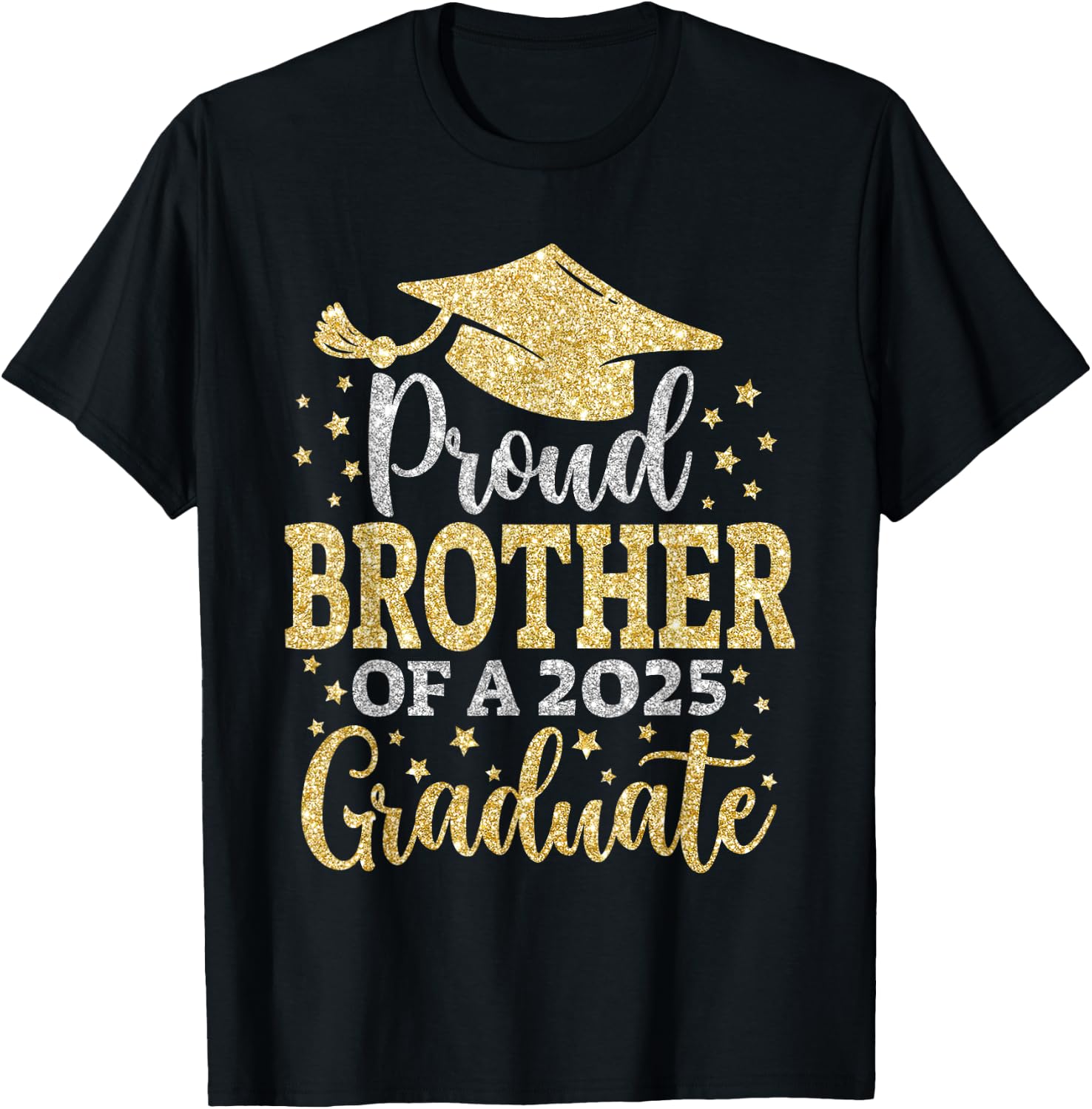 Brother Senior 2025 Proud Brother Of A Class Of 2025Graduate T-Shirt - T-Shirt | Black