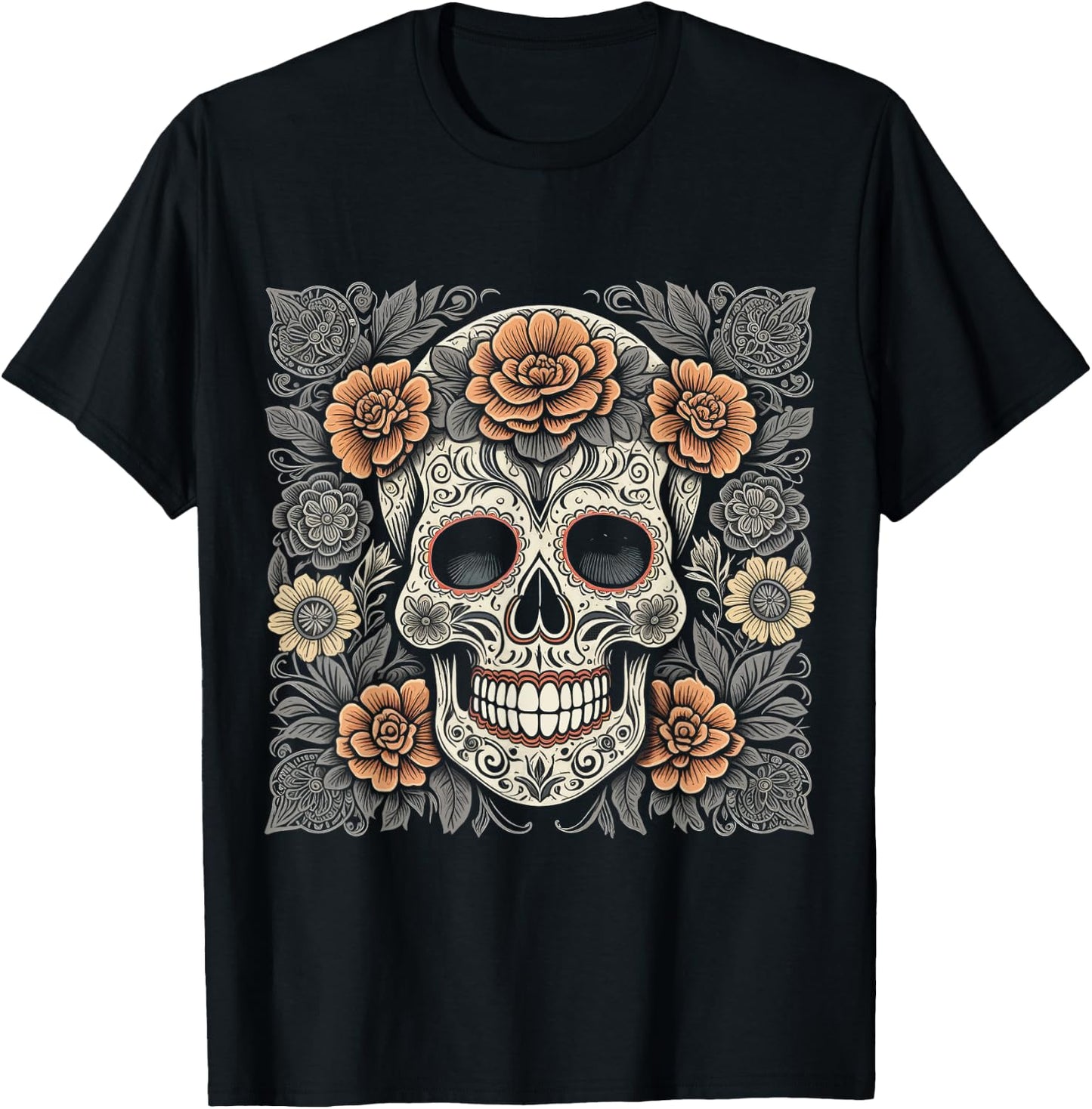 De Los Muertos Day of the Dead Sugar Skull Halloween Women T-Shirt - T-Shirt | Black