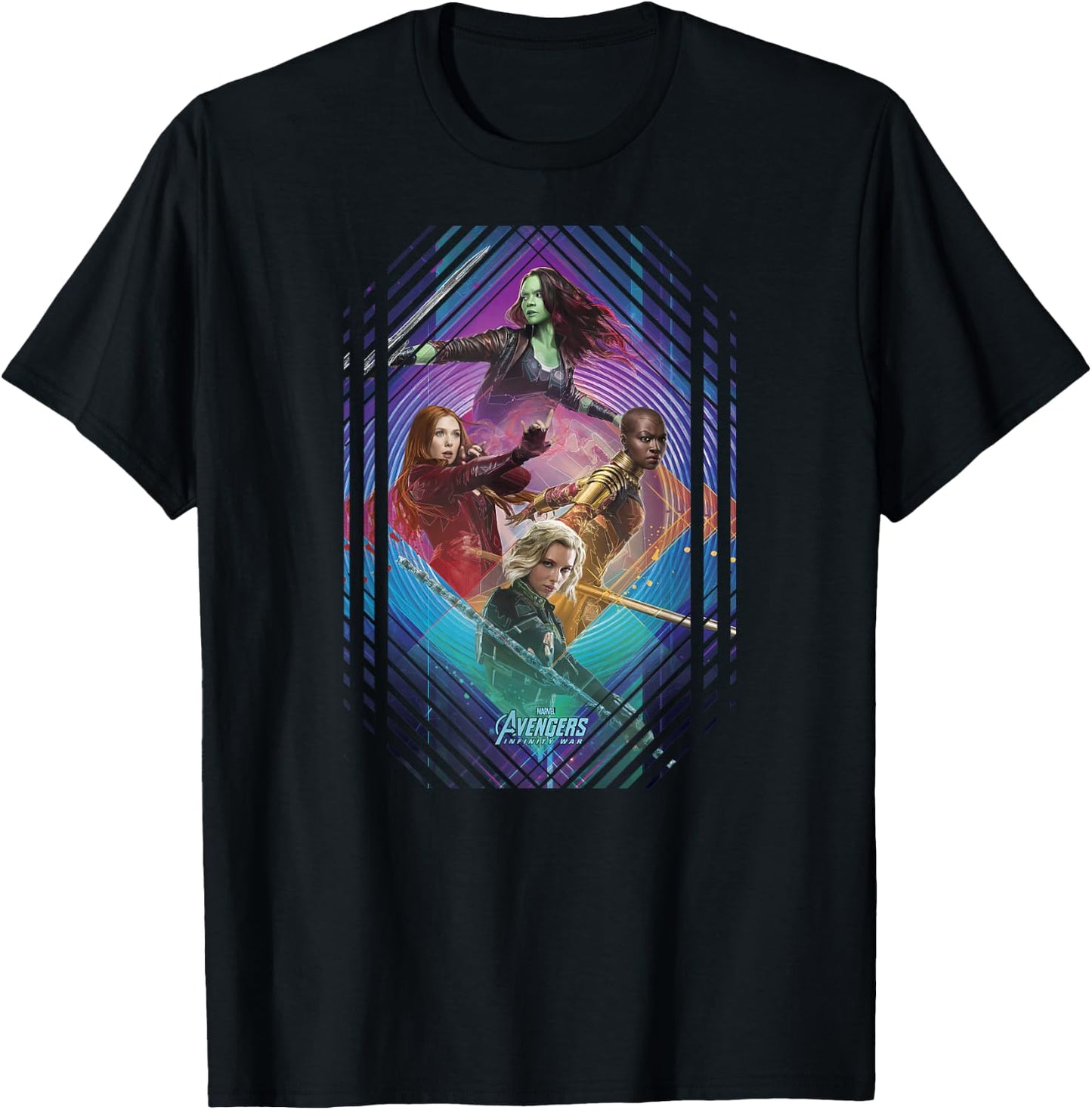 Marvel Infinity War Gamora Okoye Black Widow Small T-Shirt - T-Shirt | Black