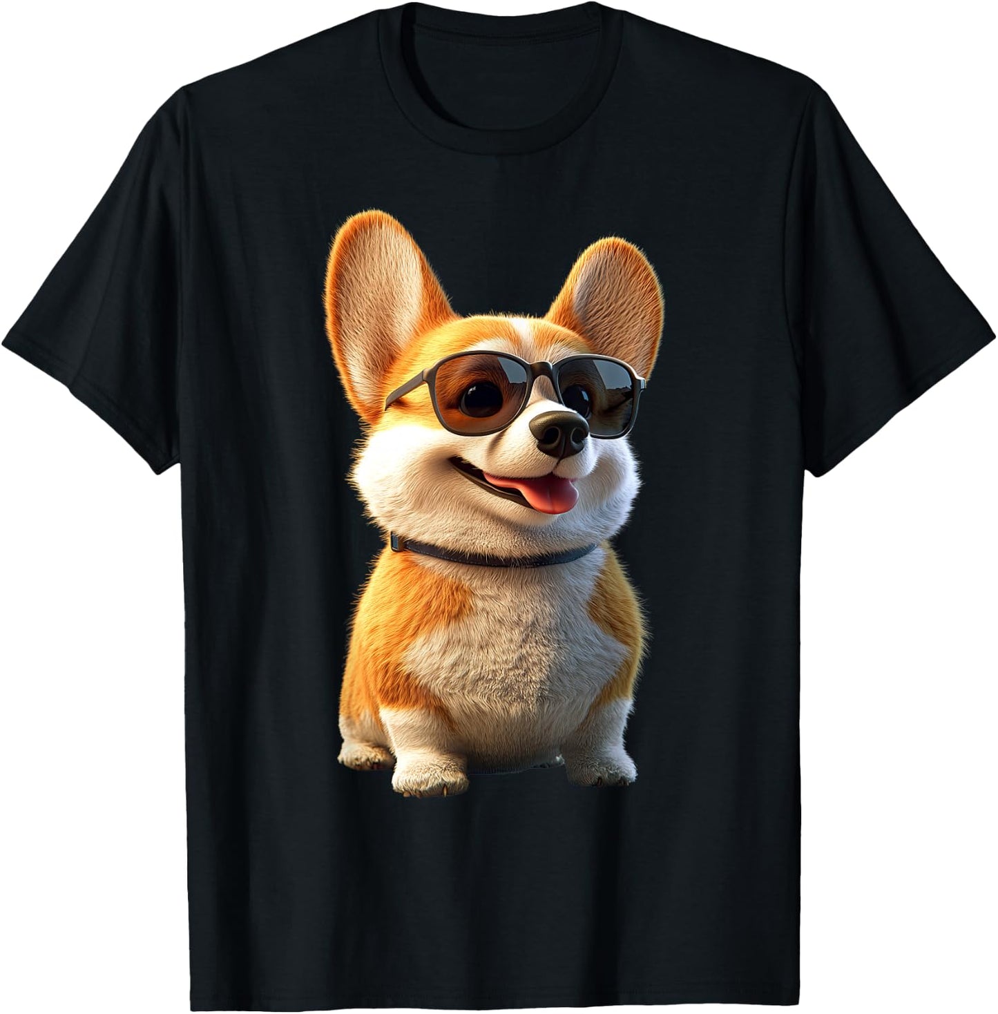 Corgi with Sunglasses Welsh Corgis Dogs Cute Welsh Corgi T-Shirt - T-Shirt | Black